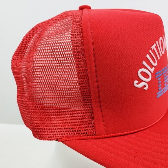 IBM Vintage Snapback Trucker Hat Solution Builder Corded Mesh Foam Cap Unworn - Picture 10 of 13